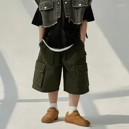 Trousers Children Clothing Kids Korean Style Fashion Casual Shorts 2024 Summer Boys Cargo Pants Loose And Comfortable Short