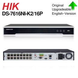 Recorder Hikvision POE NVR DS7616NIK2/16P 16CH H.265 12MP POE NVR for IP Camera Support Two way Audio HikCONNECT Security Surveillance