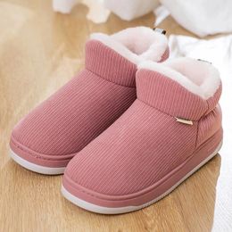 Slippers Winter Soft Sole Home Shoes Female Warm Cute Solid Anti-slip Bedroom Flat Heel Fuzzy Women Cotton Zapatos Para Mujeres