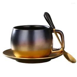 Mugs Luxury Black Hole Style MaBlack Gold Champagne Coffee Cup Set Table Decoration Unique Travel Couple Tea Cups And