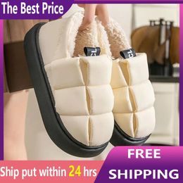 Slippers Winter Warm Cotton Women Waterproof Down Snow Boots Thick Platform Couple Men'S Home Soft Cosy Ladies Shoes