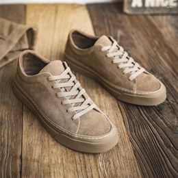 Casual Shoes Cow Suede Men Real Leather British Loafers Flats Dress Man Spring Autumn Designer Vintage Sneakers