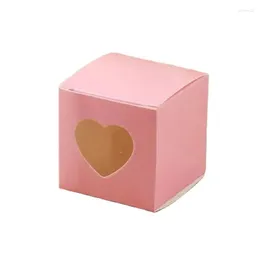 Gift Wrap 5 5cm 50pcs Small Boxes With Clear Window Pink Packing Box For Cosmetic Jars