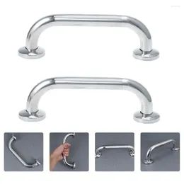 Bath Mats 2 Pcs Stainless Steel Handle Safety Handrail Shower Rod Holder Bathtubs Grab Bar Bathroom Non-slip Handrails