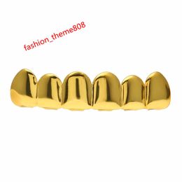 Hip Hop 24k Gold Rhodium Plated Teeth Grillz Top Bottom Grill For Halloween Christmas Party Vampire Teeth For Men