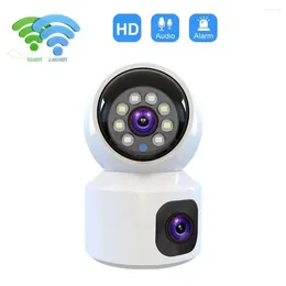 V380pro APP Dual Lens Linkage Full Color PTZ IP Dome Camera AI Humanoid Home Security CCTV Baby Monitor