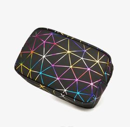 Colourful geometry cosmetic bags mini stylish casual makeup bag ins women tote bags portable wash waterproof storage bag