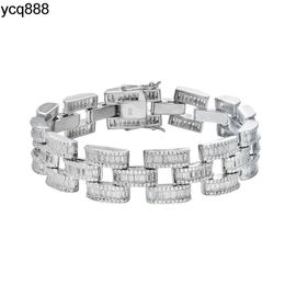 Designer Fine Hip Hop Watches Designs Gold Diamond Man Moissanite Bracelet 925 Sterling Silver Cubic Chain Bracelets