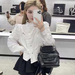 Women's Blouses Blouse Ruffled Collar Puff Sleeve Tops 2024 Spring Fashion Long Shirt Cute Girls Casual High Street Shirts