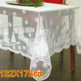 Table Cloth White Lace Tablecloth Dinning Cover Embroidered Christmas Them Wedding Party Decoration