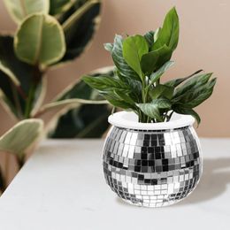 Vases Flower Pot Plant Nursery Accessory Planting Holder Mirror Ball Outdoor Succulent Container Pots Disco Planter