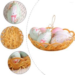 Party Decoration 6Pcs Foam Egg Pendant Plastic Pattern Easter Butterfly Hanging