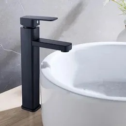 Bathroom Sink Faucets Black Faucet Basin Facuet Single Hole Handle Ceramic Cartridge Stainless Steel Tapware For Washing