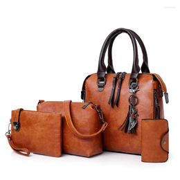 Bag SWDF Leather Shoulder Messenger Tote Bolsa 4pcs/Set Women Composite High Quality Ladies Handbag Female Set Sac