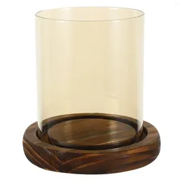 Candle Holders Glass Holder Cylinder Dining Table Centrepieces Windproof Candlestick Log Cylinders Household Decor