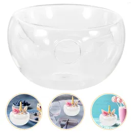 Bowls 1pc Dry Ice Creative Tableware Double Salad Transparent Bowl For Restaurant