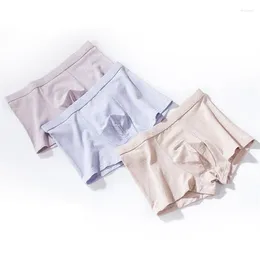 Underpants High Quality Men Underwear Boxer Shorts 3pcs/lot Sexy U Convex Pouch Cotton Man's And Boy Boxers Plus Size