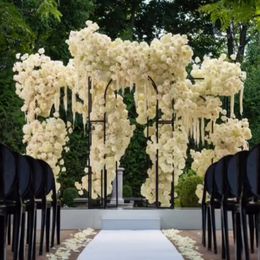 Metal Wedding Flower Arch Frame Circle black metal Wedding Props Stage Background Wreath Backdrop Round Square Arch Wedding Tall Metal Floral Hoop Centrepiece