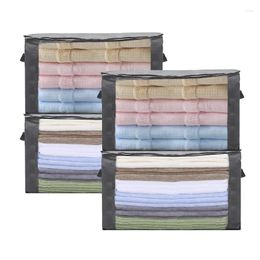 Storage Bags Ceither Foldable Comforter Bag 4 Pack Large Capacity Organizer For Clothes With Handles Visible Window Box