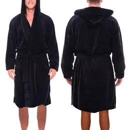 Home Clothing Robe Pajamas Skin-touching Pocket Open Stitch Male Thickened Plush Nightgown Men Bathrobe Anti-freeze