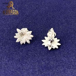 Wholesale 10K 14K 18K Gold Vvs Moissanite Flower Earring Hot Selling Round Brilliant Cut Diamond Stud Earrings