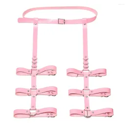 Belts Pink Garter Belt Harness Bondage Stockings Leg Strap Cage Waist Punk Club Festival Rave Women Sexy Lingerie Body Suspender
