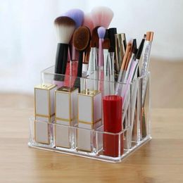 Storage Boxes Holder Acrylic Plastic Trapezoid Clear Multiple-Grids Simple Organizer Nail Polish Lip Rack Easily Care Cosmetic Household
