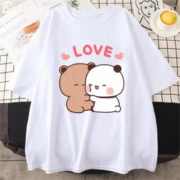 Women's T Shirts Summer Cute Bear LOVE Shirt Women Couple Tops Tee Short Sleeve Tshirts Female Korean Casual Girl T-shirt