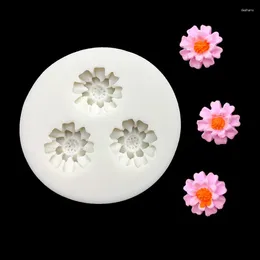 Baking Moulds 3 Flowers Silicone Mould Sugarcraft Fondant Cake Decorating Tools Cupcake Chocolate