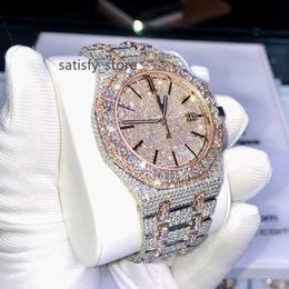VVs personalizados D Moissanite Watch Diamond Iced Out Relógios cravejados de aço inoxidável masculino árabe BUSK REK REK BRAND HIP JOENS