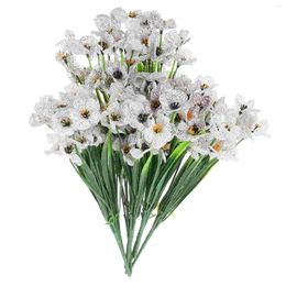 Decorative Flowers 8 Pcs Fake Wedding Crafts Home Decor Outdoor Artificial Violet Plants Festival Accessory Office Bouquet