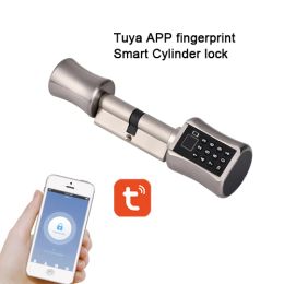 Lock Bluetooth Cylinder TUYA App Password Fingeprint Smart Door Lock Digital Keypad Code Keyless Electric Lock Airbnb