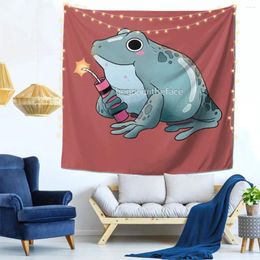 Tapestries Frog Toad Ribbit With TNT Dynamite Stick Wall Decor Tapestry Hooks Office Perfect Gift Soft Fabric Multi Style