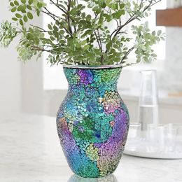 Vases European Style Creative Illusion Mosaic Mediterranean Vase Glass Decorative Ornaments