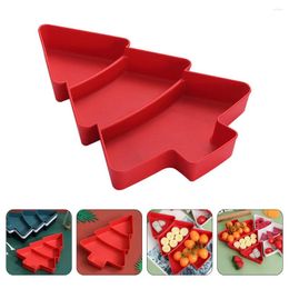 Dinnerware Sets Christmas Tree Fruit Plate Cheese Candy Xmas Shaped Tray Nuts Display Pp Snack Compartment Dish