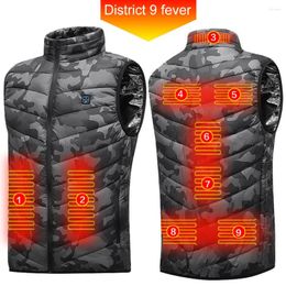 Carpets Electric Heated Vest 9 Heat Areas Thermal Clothing USB Sportswear For Outdoor Activities