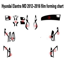 Stickers For Hyundai Elantra MD 20122016 Self Adhesive Car Stickers 3D 5D Carbon Fiber Vinyl Car stickers and Decals Car Styling Accessori