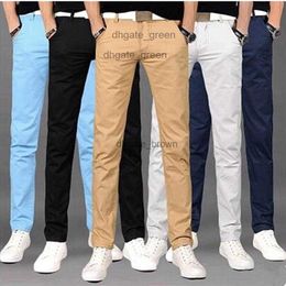 Pants Hot 2022 Summer High Quality Pure Cotton Mens Casual Pants Youth Thin Straight Cultivate Ones Morality Pants 7 Colour