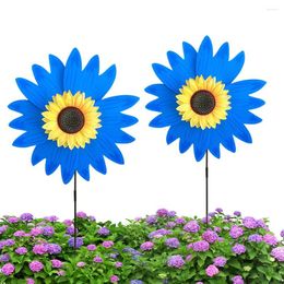 Garden Decorations Rotating Sunflower Windmill Colourful Wind Turbine Stakes Outdoor Party Yard Decor