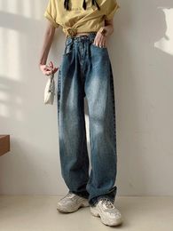 Women's Jeans Women Cargo Pants Autumer Casual Lose High Waist Wide Leg Denim Baggy Harajuku Vintage Straight Y2k Korean Trousers