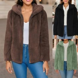 Women's Knits Oversized Winter Fleece Sweater Women Hooded Faux Fur Mink Jacket Plus Size 5XL Streetwear Coat