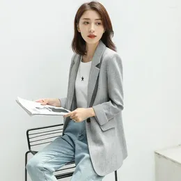 Women's Suits Korean Version Of Casual Suit Ladies Jacket Fashion Business Plaid Women Work Office Coat 2024