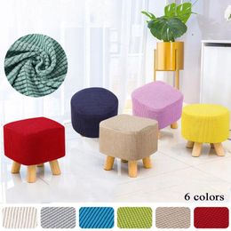 Chair Covers Fabric Fleece Stool Cover Round Seat Case Protector Thick Solid Color Home Universal Living Room