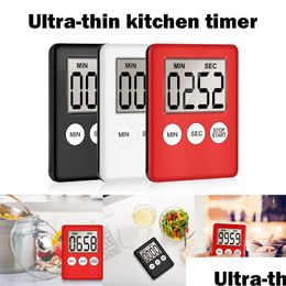 Kitchen Timers Super Thin Lcd Digital Sn Countdown Timer Magnet Clock Sleep Stopwatch Temporizador Drop Delivery Home Garden Kitchen, Dhvtl