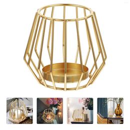 Candle Holders Geometric Tealight Holder Iron Wire Tea Light Candlestick For Pillar