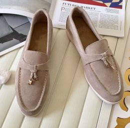 designer loafers flats dress shoes suede cow leather knot lp summer charms walk Loafers low heel slip on soft moccasins loafer business formal casual shoes yujygf