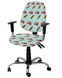 Chair Covers Summer Car Surfboard Stripes Elastic Armchair Computer Cover Stretch Removable Office Slipcover Split Seat
