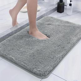 Carpets 1PC Soft Comfortable Thick Plush Floor Mat For Bathroom Bedroom Living Room Non-slip Rug Water Absorption Anti-Slip Fall Decor