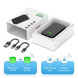 Plugs CarlinKit 5.0 Wired to Wireless Android Plug Play Auto Box Wireless CarPlay Adapter Smart Car Ai Box WiFi Bluetooth Auto Connect