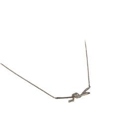 Designer's Brand Classic Butterfly Knot Necklace with Diamonds Light Luxury Design Small and Unique Pendant Titanium Steel Lock Bone Chain 3C9X